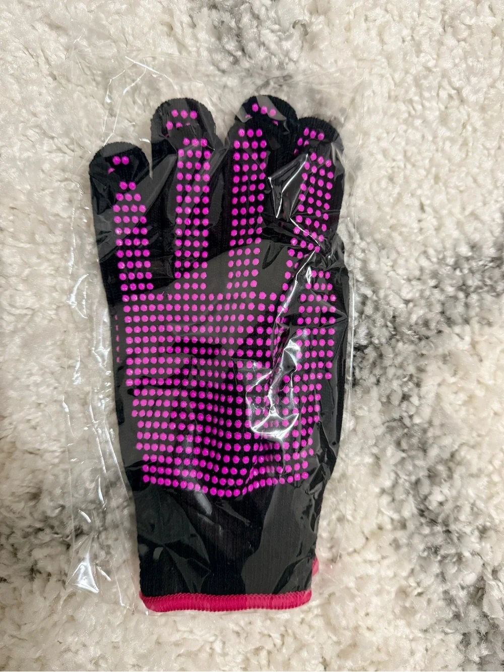 Black & Pink Grip Work Gloves - Unbranded